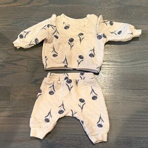 Carters Child of Mine Quilted Baby Outfit with Blue Floral Print